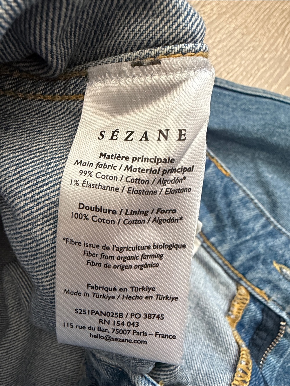 Sezane High-Rise Wide-Leg Jeans in Blue Denim - Picture 7 of 8